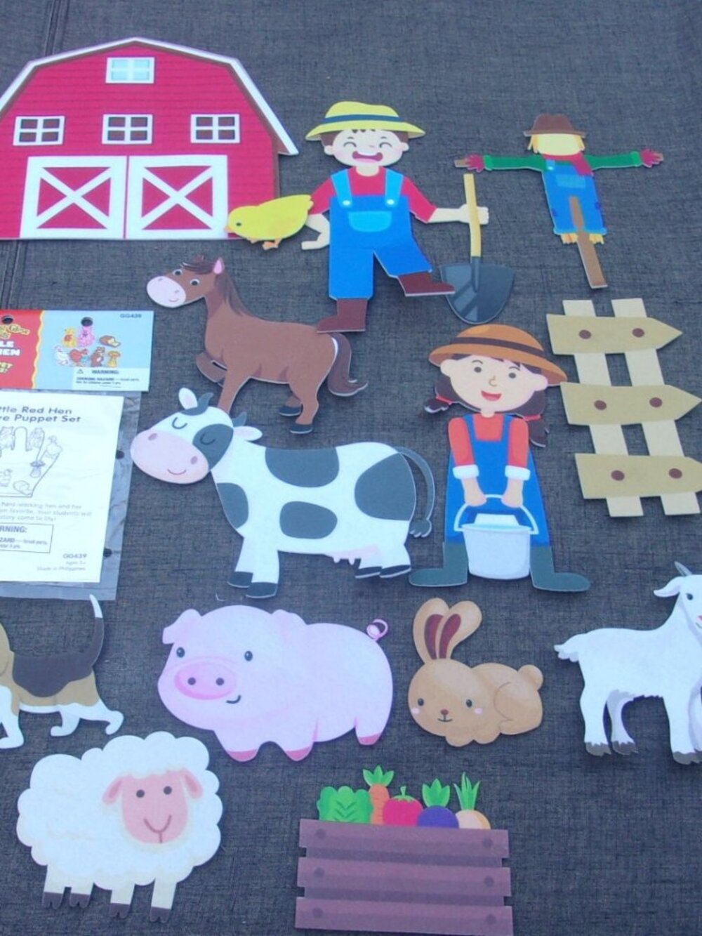 Assorted Felt Figures Animals Farm Large Lot